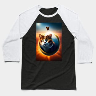 Cat Lover-Cat in the sky Baseball T-Shirt